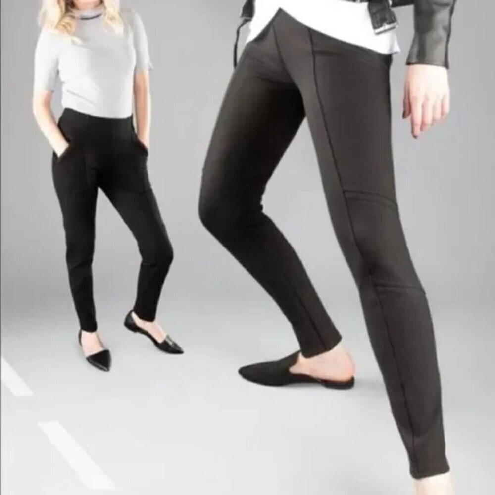 BETABRAND Women’s Skinny Zipper Pockets Dress Pant Yoga‎ Pants Black